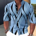 Dettaglio di camicia casual da uomo con patta interna a contrasto e colletto alla coreana - S / Celeste