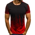 Men's summer short sleeve t-shirt with red and black gradient 3D abstract graffiti print - 6XL / Red