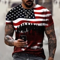 Men's US flag digital print t-shirt featuring silhouettes in a street style look - 6XL / Style 0924