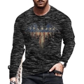 Dettaglio del tessuto grigio antracite e stampa aquila con bandiera USA sulla maglia - 6XL / Grigio Antracite Aquila