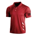 Men's dark red polo shirt with stars and stripes camouflage digital printing - 3XL / Tops / Dark Red (HJ-1225-J19)