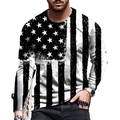 Herren Langarmshirt mit Vintage-USA-Flaggenprint und urbanem Streetwear-Design - S / Schwarz-Weißer Künstlerischer Flaggenstil (CT-01-1)