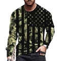 Langarm-T-Shirt für Herren mit US-Flagge und Camouflage-Muster im Streetwear-Stil - S / Tarnung US Flaggenstil (CT-01-4)