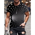 Herren T-Shirt mit 3D-Schwarz-Weiß-Vortex-Print im Streetwear-Stil und Rundhalsausschnitt - S / 3D Visueller Wirbel(3DL-219)