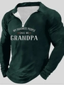 Polo à manches longues vert foncé pour homme avec fermeture éclair et slogan - S / Haut (CXLLPS210) / Vert Foncé