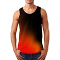 Detail showing the seamless black to red gradient on this men's athletic tank top - S / Tops / Black Red Gradient Style (156-13) / Black Red Gradient