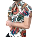 Men's short sleeve shirt featuring colorful 3D mandala floral prints on white fabric - S / Tops / Colorful Mandala Print Style (CSDX-27)