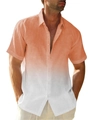 Men's short sleeve shirt featuring a vibrant orange and white gradient color scheme - S / Orange White Gradient (OFS24341119-3)