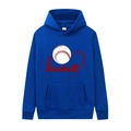 Royal blue hoodie with I Love Baseball heart print and front kangaroo pocket - M / Royal Blue - Heart Baseball Print