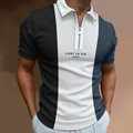 Detail showing contrast vertical patchwork and zipper polo collar with Paris graphic - S / Tops / Black White Blue Colorblock (PSLL188)