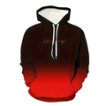 Détail du sweat à capuche dégradé rouge et noir avec texte Challenge et cordon blanc - M / Dégradé Rouge