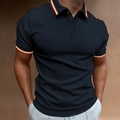 Polo blu navy vestibilità slim con strisce a contrasto su colletto e maniche - S / Blu navy