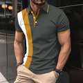Dettaglio della polo da uomo con strisce verticali grigie, bianche e giallo zenzero - S / grigio scuro