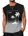 Canotta sfumata grigia da uomo con stampa palme e scritte GOOD VIBES - 3XL / Stile Good Vibes Sfumato Nero Grigio (HD-BX13)