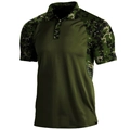 Dunkelgrünes Poloshirt für Herren mit Camouflage-Muster an Kragen und Seiten - S / Dunkelgrün Dschungeltarnung (PDX305221506)