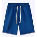 Men's plus size navy blue cotton drawstring shorts with elastic waist and side pockets - Blue