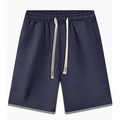 Men's plus size drawstring shorts in navy blue with elastic waist and side pockets - Navy Blue