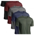 Nahaufnahme von leichten Rundhals-T-Shirts in mehreren Farben für den Alltag - 3XL / Schwarz Rot Grau Marine und Grün Set(HD-DT105)
