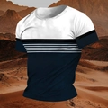 Ανδρικό hip-hop t-shirt με χρωματικές αντιθέσεις σε μπλε και λευκό κοντομάνικο - S / Ναυτικό Μπλε Σύνθεση (HD-DT101-Ναυτικό Μπλε)