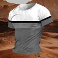 Ανδρικό hip hop t-shirt με τρίχρωμο σχέδιο patchwork και στρογγυλή λαιμόκοψη στην έρημο - 3XL / Γκρι Σύνθεση (HD-DT101-Γκρι)