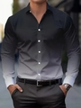 Detail eines Herren-Langarmshirts mit schwarz-grauem Farbverlauf und Textur - S / Grau