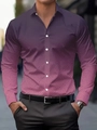 Detail of purple gradient shirt featuring fine black geometric cross-hatch patterns - S / Purple