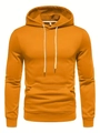 Detailed macro view of yellow hoodie showing white contrast drawstrings and ribbed cuffs - S / Tops / Ginger Yellow