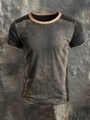 T-shirt hip-hop homme à col rond avec délavage acide vintage et texture vieillie gris noir - 3XL / Style Vintage Lavage à l'Acide (HD-DT200)