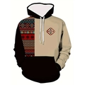 Herren Hoodie in Übergröße mit ethnischem Südwest-Muster und modernem Patchwork-Design - S / Asymmetrischer Ethno-Spleißstil (HD-WY215)