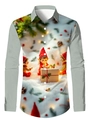 Dettaglio della stampa digitale con elfi natalizi su camicia a maniche lunghe - S / Tops / Stile Elfi di Natale Grigio Chiaro (SDCS06)