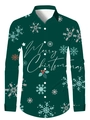 Dettaglio della camicia di Natale verde scuro con stampa Merry Christmas e fiocchi bianchi - S / Tops / Stile Merry Christmas Verde Scuro (SDCS08)