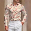 Dettaglio della stampa natalizia con pan di zenzero su camicia casual a maniche lunghe - S / Tops / Stile Stampa Sweet Christmas Beige (SDCS17)
