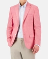 Detail view of pink plaid blazer with two-button closure and classic notched lapel - 3XL / Tops / Coral Pink Textured Style (XF22)