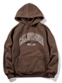 Men's loose hoodie in dark coffee brown with California West Coast graphic print - 6XL / Coffee (CALIFORNIA Print)