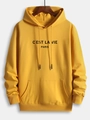 Bright yellow men's oversized hoodie featuring a black C'EST LA VIE PARIS chest print - 6XL / Yellow (C'EST LA VIE Print)