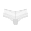 Bragas de encaje blanco con lazo dulce y bordes festoneados delicados para mujer - M / Blanco