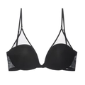 Sujetador de triángulo negro de malla con diseño push-up sin costuras para mujer - 70A / Negro
