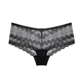 Bragas sexys de encaje negro de talle bajo con detalle de lazo y entrepierna algodón - M / Negro