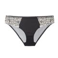 Elegante schwarze Spitzenunterwäsche mit weißen Blumenstickereien und Mesh für Damen - S / Schwarz