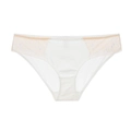 Französischer weißer Spitzen-Slip mit Blumenstickerei und atmungsaktiven Netzeinsätzen - S / Weiß