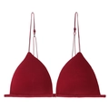 Bralette triangular rojo oscuro sin aros con cierre frontal y tirantes finos - M+(Copa C) / Burdeos