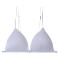 Bralette de copa triangular azul claro con cierre frontal y tirantes finos ajustables - M+(Copa C) / Gris