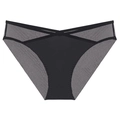 Sexy französische Mesh-Unterwäsche in Schwarz und Grau mit V-förmigen Trägern - S / Schwarz