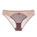 Culotte sexy en satin et dentelle pour femme, taille basse, coloris rose et marron - Rose Pourpre