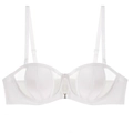 Minimalistische witte Franse beha met beugel en transparante mesh-details - 70B / Wit