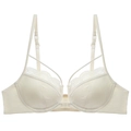 Soutien-gorge en dentelle française fine avec fermeture avant et bretelles croisées - 70B / Haut Abricot