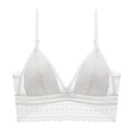 Bralette en dentelle blanche élégante avec bonnets triangle et détails de dentelle - S / Blanc