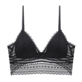 Bralette en dentelle noire élégante avec bonnets triangle et bretelles réglables - S / Noir