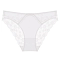 Elegante slip in pizzo bianco da donna con bordi floreali e un delicato fiocchetto - Bianco