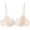 Elegant beige polka dot mesh lace bra for women with supportive underwire and double straps - 70A / Tops / Apricot